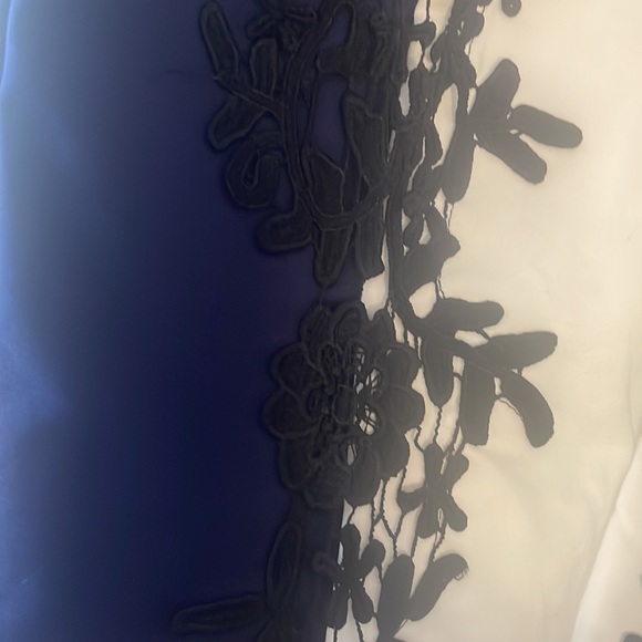 White navy blue stretchy dress - Picture 3 of 7